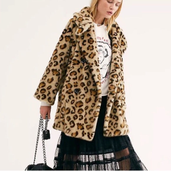 Halogen Leopard Print Faux Fur Coat - XS/S - Picture 9 of 16